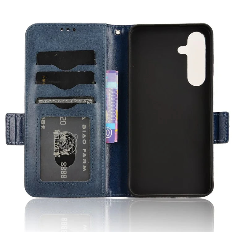 For Samsung Galaxy S24 Cell Phone Case Imprinted Triangle Flip Stand Wallet Leather Cover