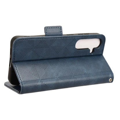 For Samsung Galaxy S24 Cell Phone Case Imprinted Triangle Flip Stand Wallet Leather Cover