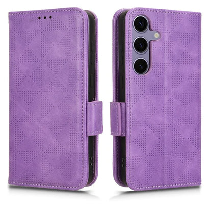 For Samsung Galaxy S24 Cell Phone Case Imprinted Triangle Flip Stand Wallet Leather Cover