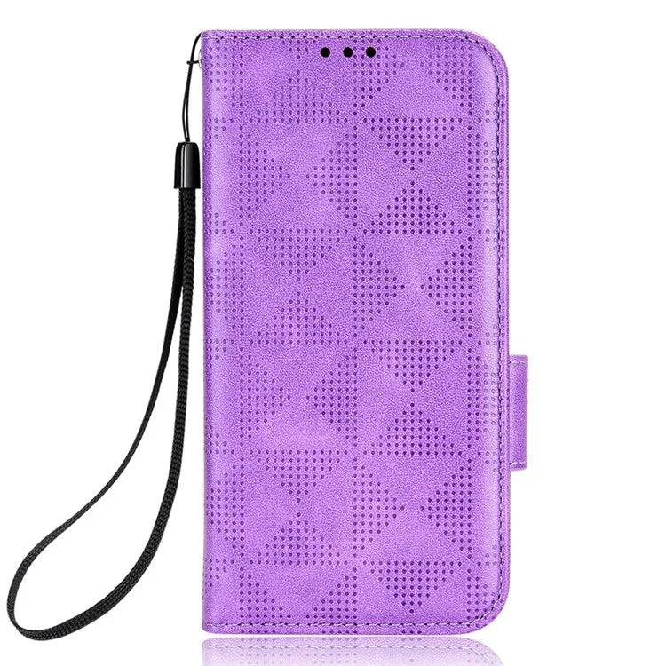 For Samsung Galaxy S24 Cell Phone Case Imprinted Triangle Flip Stand Wallet Leather Cover