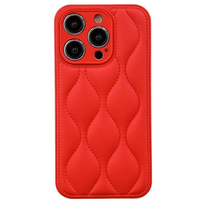 For iPhone 15 Pro Max Case Down Jacket Water Ripple Pattern Cell Phone Cover