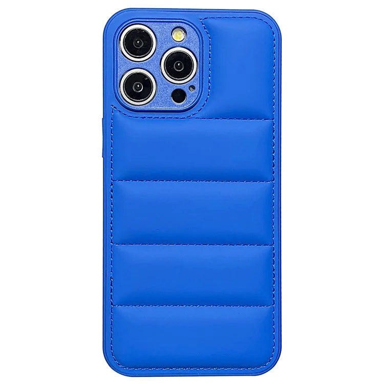 For iPhone 14 Pro Max Cell Phone Case Down Jacket Anti-drop Cover with Precise Lens Cutout