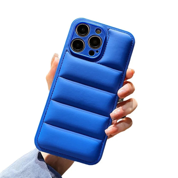 For iPhone 14 Pro Case Down Jacket Precise Lens Cutout Anti-scratch Protective Shell