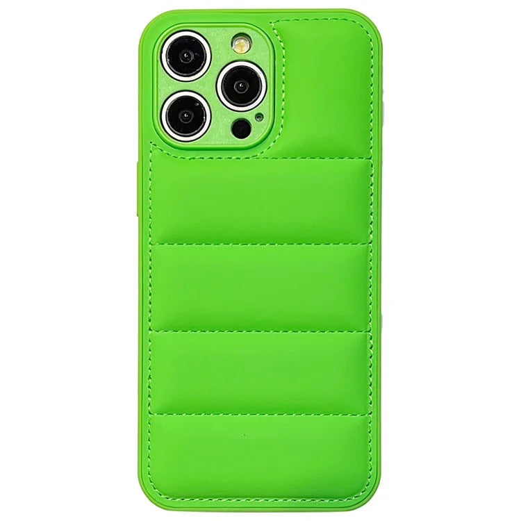 For iPhone 14 Pro Case Down Jacket Precise Lens Cutout Anti-scratch Protective Shell