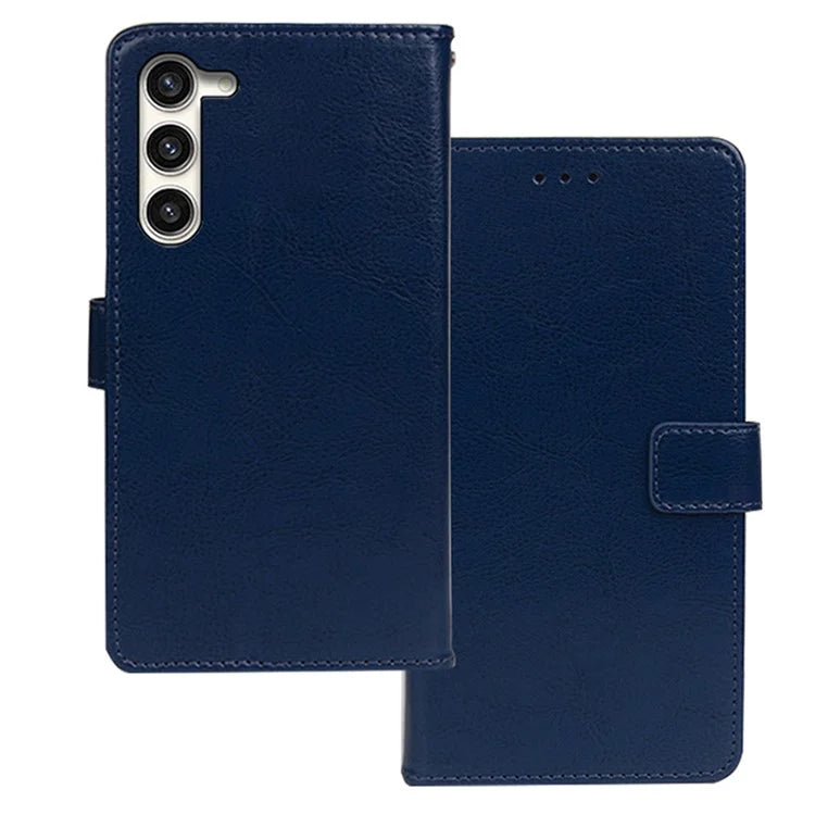 IDEWEI For Samsung Galaxy S24+ PU Leather Phone Case Wallet Crazy Horse Texture