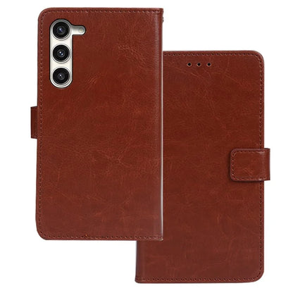 IDEWEI For Samsung Galaxy S24+ PU Leather Phone Case Wallet Crazy Horse Texture