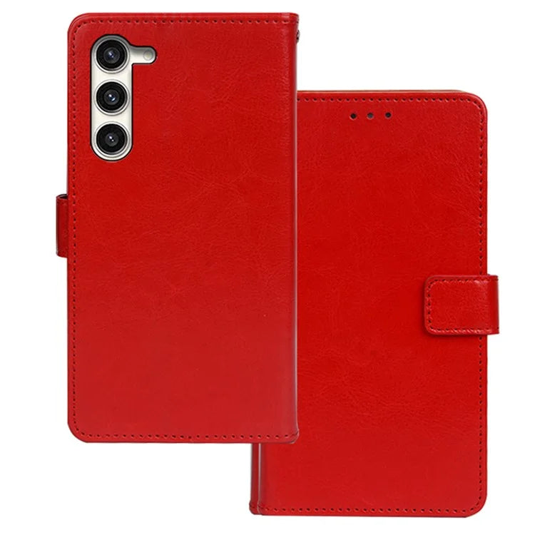 IDEWEI For Samsung Galaxy S24+ PU Leather Phone Case Wallet Crazy Horse Texture