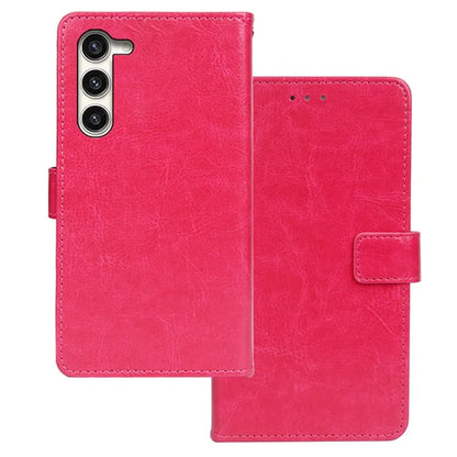 IDEWEI For Samsung Galaxy S24+ PU Leather Phone Case Wallet Crazy Horse Texture