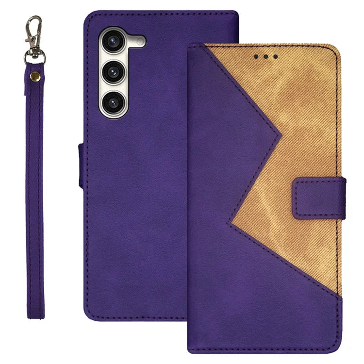 IDEWEI For Samsung Galaxy S24+ Phone Case with Card Holder Color Splicing Design