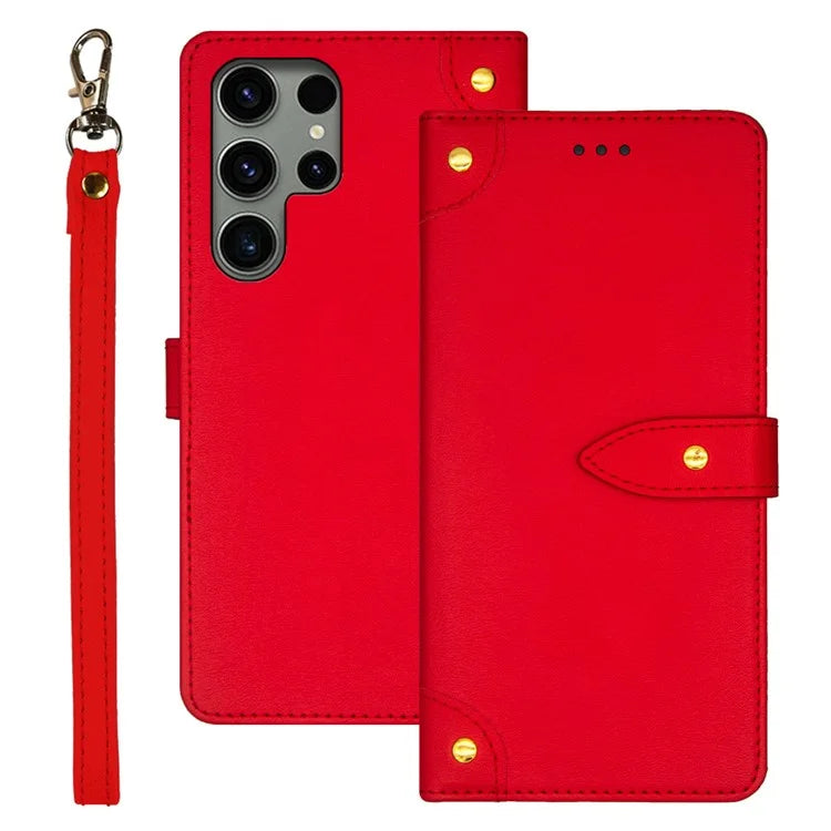 IDEWEI For Samsung Galaxy S24 Ultra PU Leather Phone Case with Card Holders Stand Function