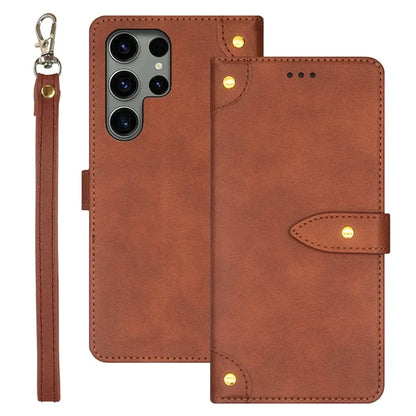 IDEWEI For Samsung Galaxy S24 Ultra PU Leather Phone Case with Card Holders Stand Function