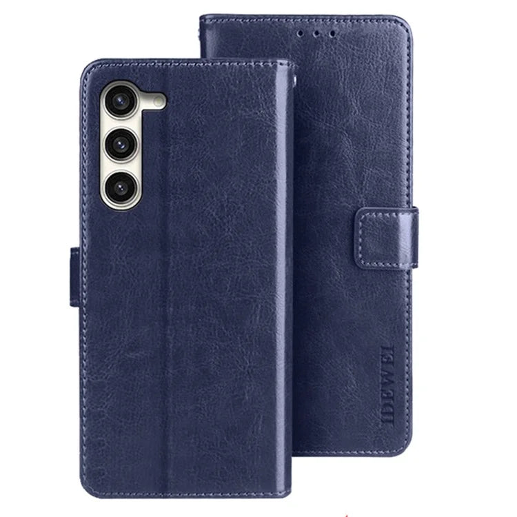 IDEWEI For Samsung Galaxy S24 Leather Case Crazy Horse Phone Wallet Stand
