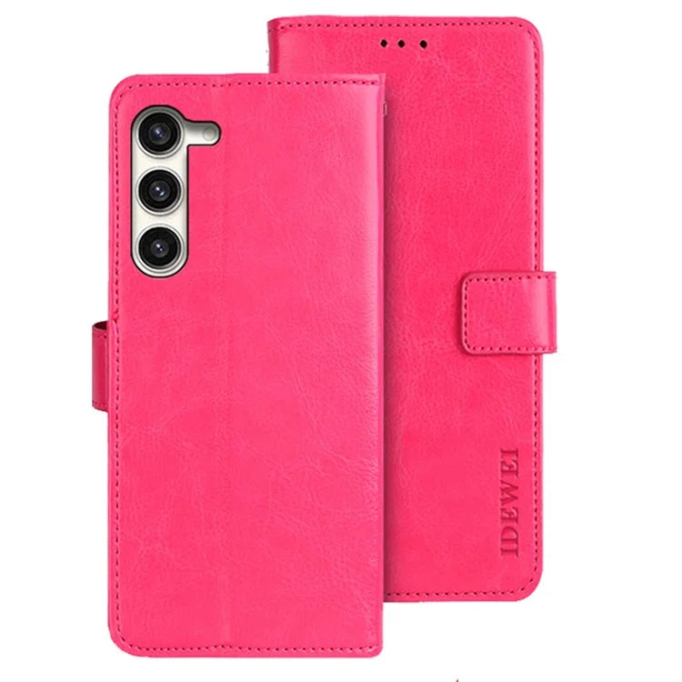 IDEWEI For Samsung Galaxy S24 Leather Case Crazy Horse Phone Wallet Stand