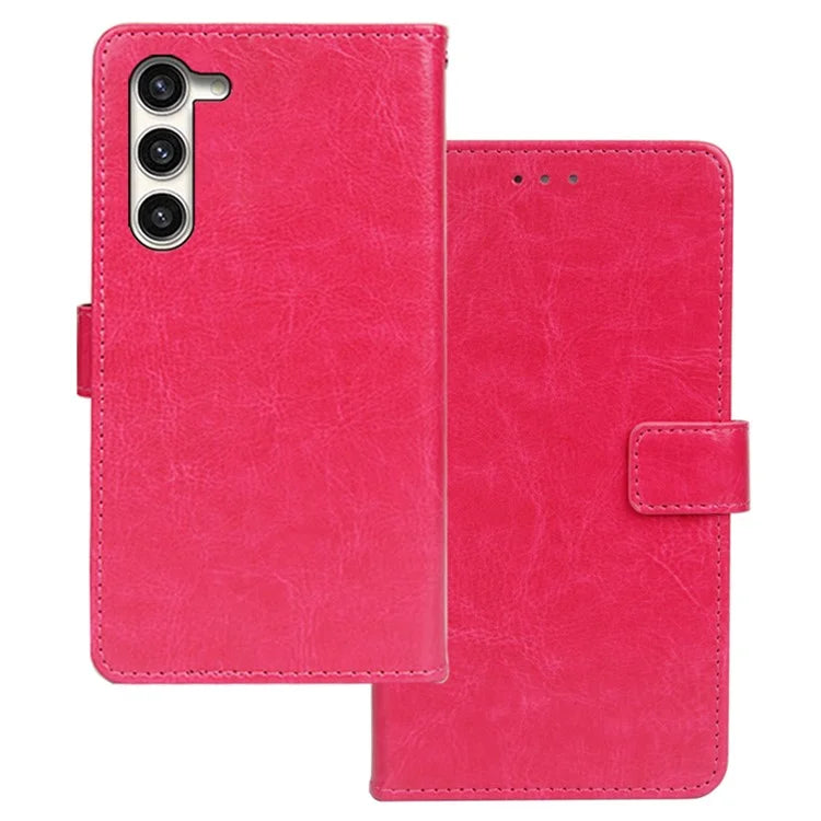 IDEWEI For Samsung Galaxy S24 Crazy Horse Texture Leather Case Wallet Phone Cover