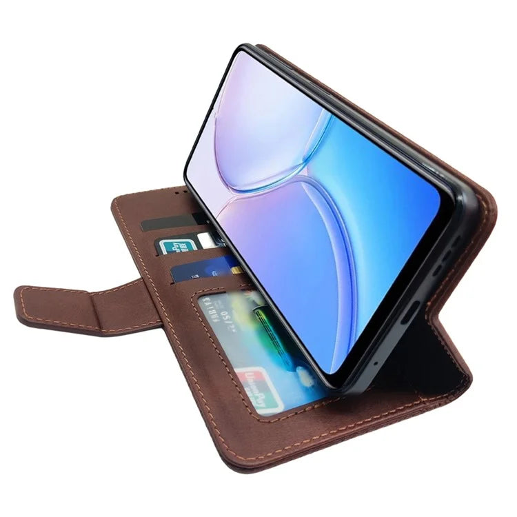 IDEWEI For Samsung Galaxy S24+ Calf Texture Leather Case Wallet Phone Cover