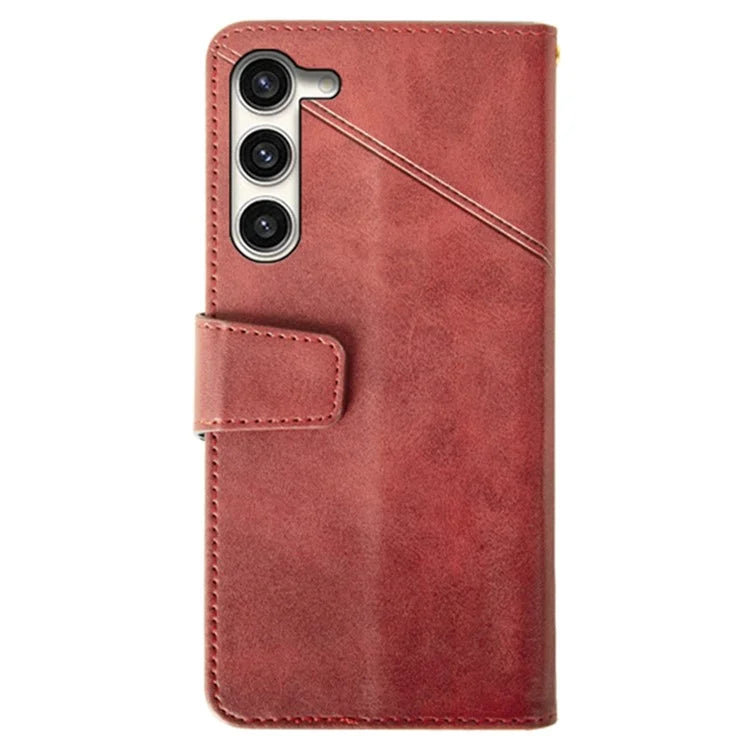 IDEWEI For Samsung Galaxy S24+ Calf Texture Leather Case Wallet Phone Cover