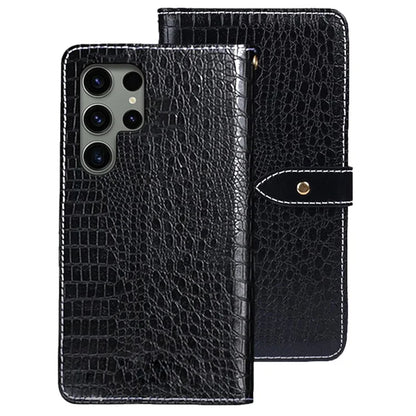 IDEWEI For Samsung Galaxy S24 Ultra Crocodile Texture Leather Case with Wallet Stand