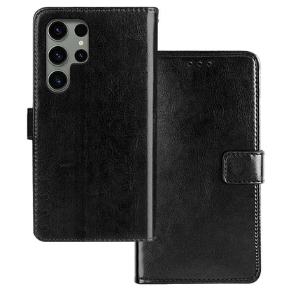 IDEWEI For Samsung Galaxy S24 Ultra Leather Case Phone Wallet Crazy Horse Texture