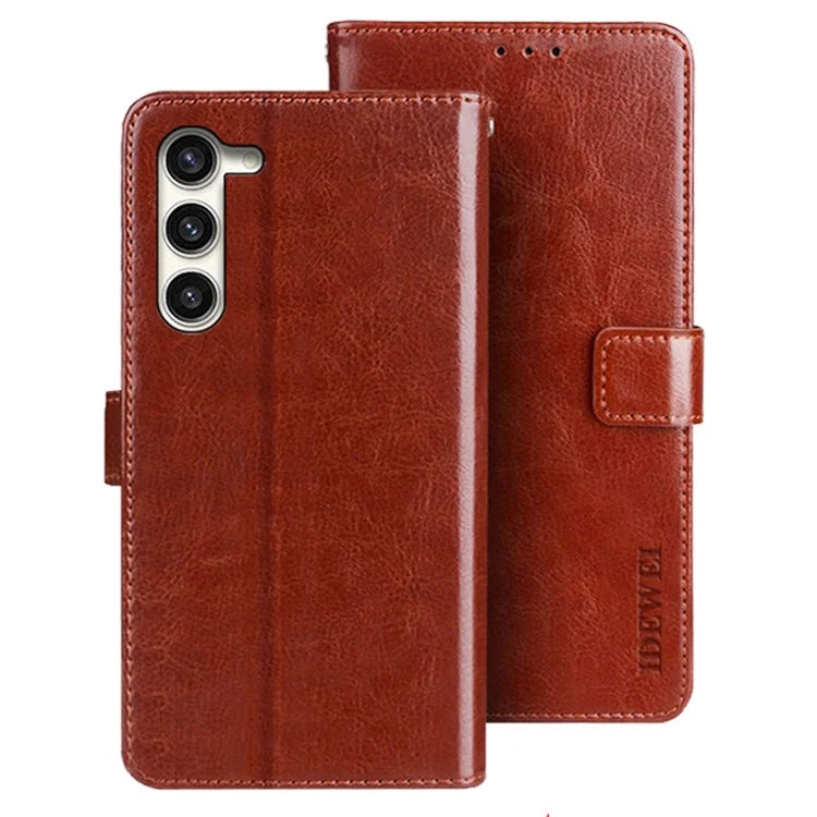 IDEWEI For Samsung Galaxy S24+ Wallet Phone Case Crazy Horse Flip Leather Cover