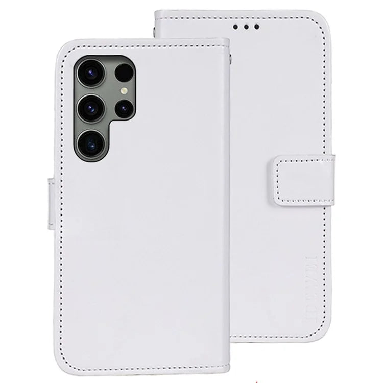 IDEWEI For Samsung Galaxy S24 Ultra Leather Case Crazy Horse Leather Folio Flip Phone Wallet