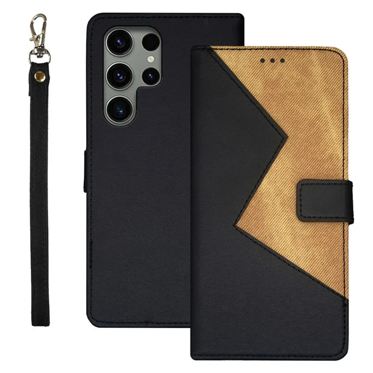 IDEWEI For Samsung Galaxy S24 Ultra Case Card Holder Color Splicing Leather Cover