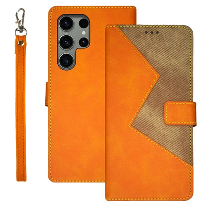 IDEWEI For Samsung Galaxy S24 Ultra Case Card Holder Color Splicing Leather Cover
