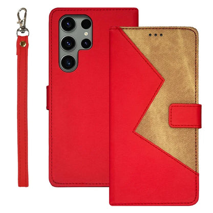 IDEWEI For Samsung Galaxy S24 Ultra Case Card Holder Color Splicing Leather Cover
