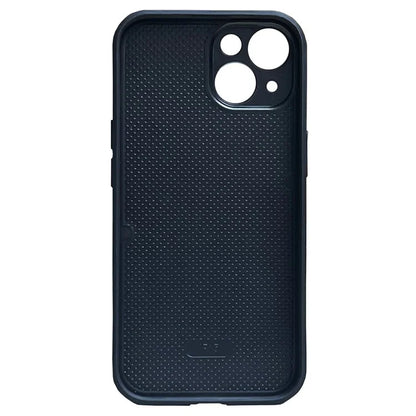 For iPhone 14 Plus Case Splicing Color TPU+PU Leather Puffer Jacket Phone Cover