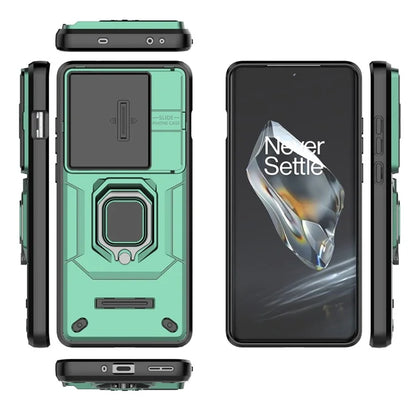 For OnePlus 12 5G Cell Phone Case Anti-drop Kickstand Back Cover with Slide Camera Lid