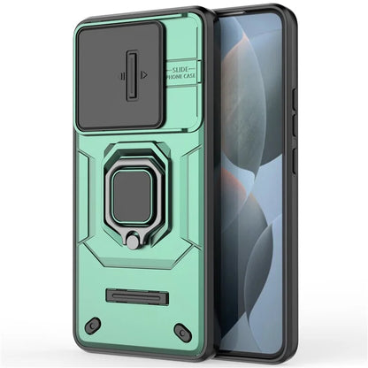 For Xiaomi Redmi K70 5G / K70 Pro 5G Cell Phone Case Slide Lens Lid PC+TPU Kickstand Back Cover