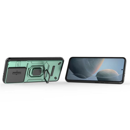 For Xiaomi Redmi K70 5G / K70 Pro 5G Cell Phone Case Slide Lens Lid PC+TPU Kickstand Back Cover