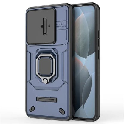 For Xiaomi Redmi K70 5G / K70 Pro 5G Cell Phone Case Slide Lens Lid PC+TPU Kickstand Back Cover