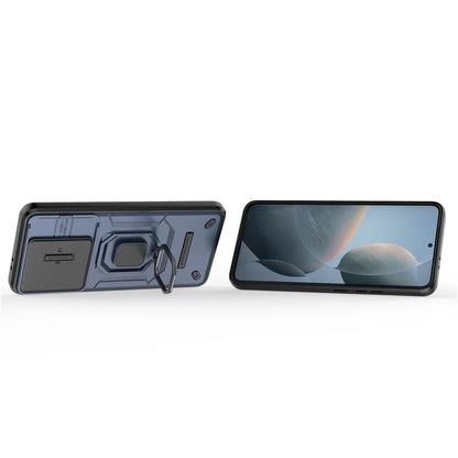 For Xiaomi Redmi K70 5G / K70 Pro 5G Cell Phone Case Slide Lens Lid PC+TPU Kickstand Back Cover