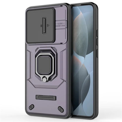 For Xiaomi Redmi K70 5G / K70 Pro 5G Cell Phone Case Slide Lens Lid PC+TPU Kickstand Back Cover
