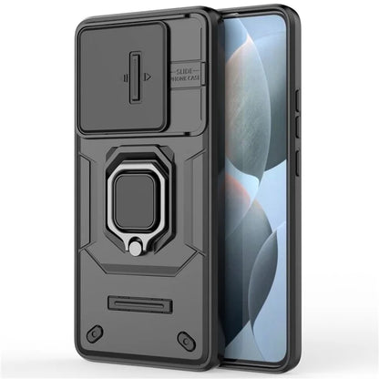 For Xiaomi Redmi K70E 5G / Poco X6 Pro 5G Cover Slide Lens Lid PC+TPU Shockproof Cell Phone Case with Kickstand