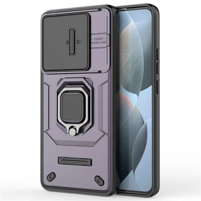 For Xiaomi Redmi K70E 5G / Poco X6 Pro 5G Cover Slide Lens Lid PC+TPU Shockproof Cell Phone Case with Kickstand