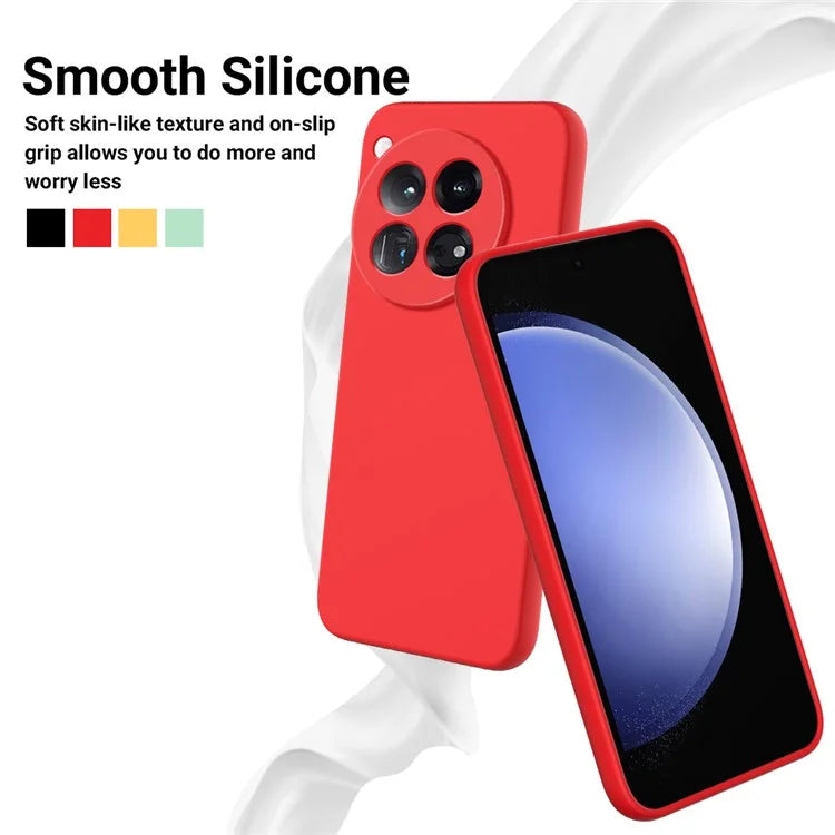 For OnePlus 12 5G Liquid Silicone Phone Case with Soft Anti-Scratch Lining