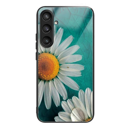 For Samsung Galaxy S23 FE Phone Case Tempered Glass+TPU Pattern Printing Anti-drop Back Shell