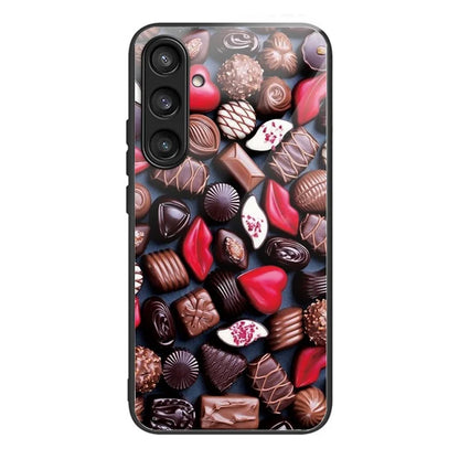 For Samsung Galaxy S23 FE Phone Case Tempered Glass+TPU Pattern Printing Anti-drop Back Shell