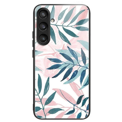 For Samsung Galaxy A54 5G Pattern Printing Phone Case Tempered Glass+TPU Hybrid Cover