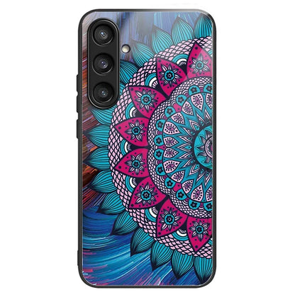 For Samsung Galaxy A54 5G Pattern Printing Phone Case Tempered Glass+TPU Hybrid Cover