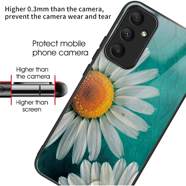 For Samsung Galaxy A55 5G Tempered Glass+TPU Phone Case Pattern Printing
