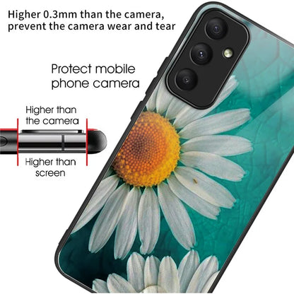 For Samsung Galaxy A55 5G Tempered Glass+TPU Phone Case Pattern Printing