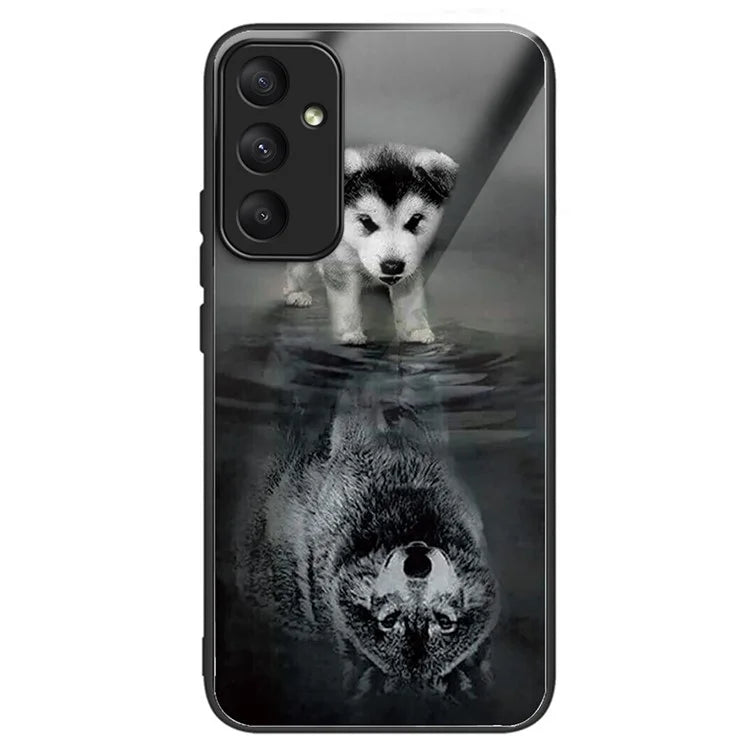 For Samsung Galaxy A55 5G Tempered Glass+TPU Phone Case Pattern Printing