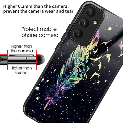 For Samsung Galaxy A55 5G Tempered Glass+TPU Phone Case Pattern Printing