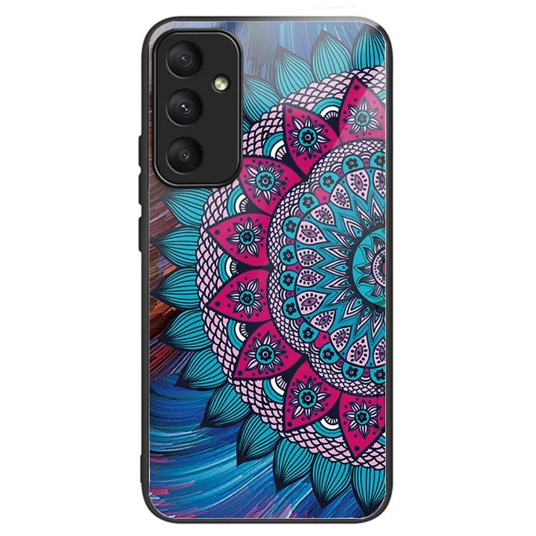 For Samsung Galaxy A55 5G Tempered Glass+TPU Phone Case Pattern Printing