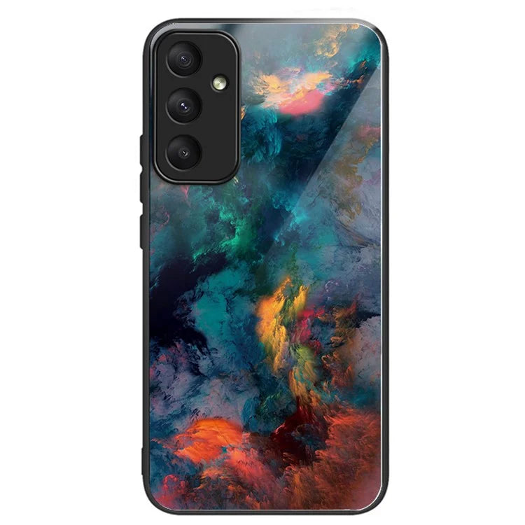 For Samsung Galaxy A55 5G Tempered Glass+TPU Phone Case Pattern Printing