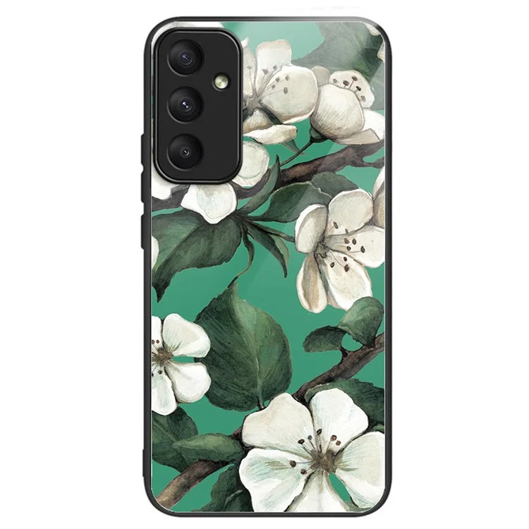 For Samsung Galaxy A55 5G Tempered Glass+TPU Phone Case Pattern Printing