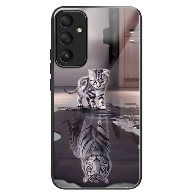 For Samsung Galaxy A55 5G Tempered Glass+TPU Phone Case Pattern Printing
