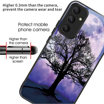For Samsung Galaxy A55 5G Tempered Glass+TPU Phone Case Pattern Printing